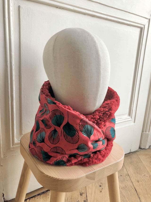 Echarpe double tour Sherpa - PLUMES - rouge