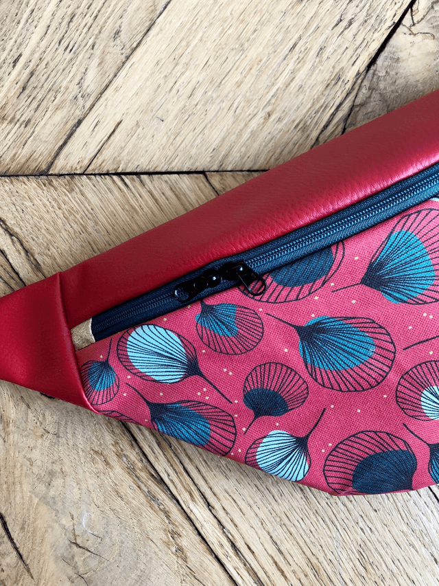 Sac Banane simili cuir - PLUMES - rouge