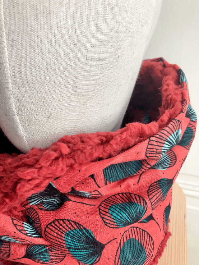 Echarpe double tour Sherpa - PLUMES - rouge