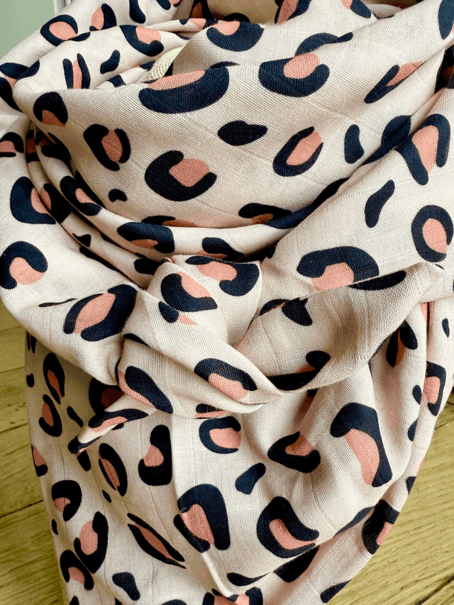 Foulard triangle - LEOPARD rose