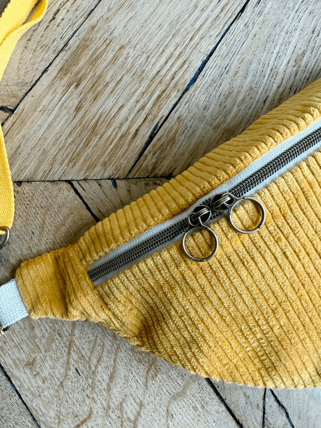 Sac Banane Uni velours côtelé JAUNE 
