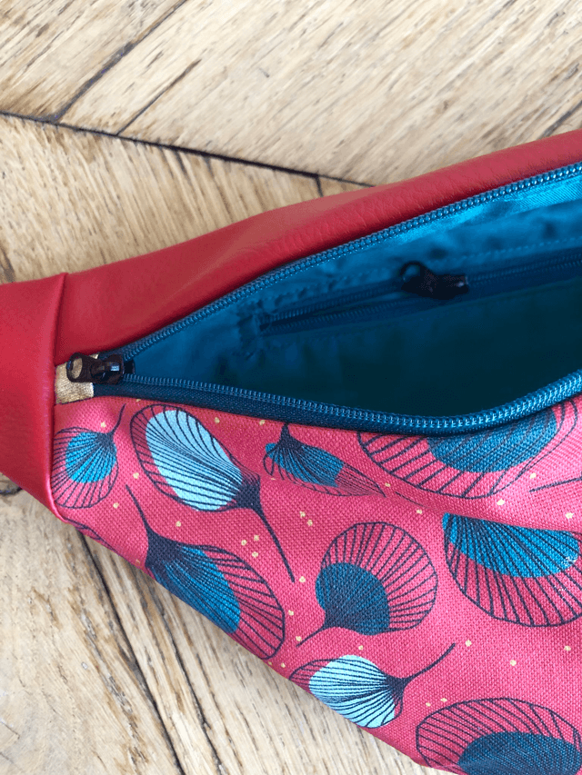 Sac Banane simili cuir - PLUMES - rouge