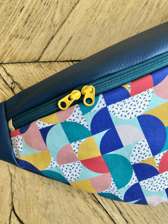 Sac Banane simili cuir - BAUHAUS -  bleu marine
