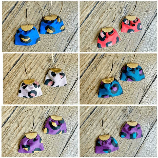 Boucles d'oreilles -  LONGUES LÉOPARD - turquoise
