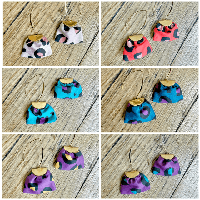 Boucles d'oreilles -  LONGUES LÉOPARD - bleu