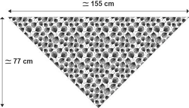 Foulard triangle - grille - rouge et lignes noires