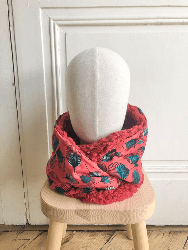 Echarpe double tour Sherpa - PLUMES - rouge