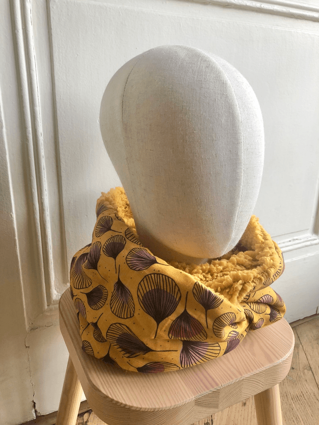 Echarpe double tour Sherpa - PLUMES - jaune