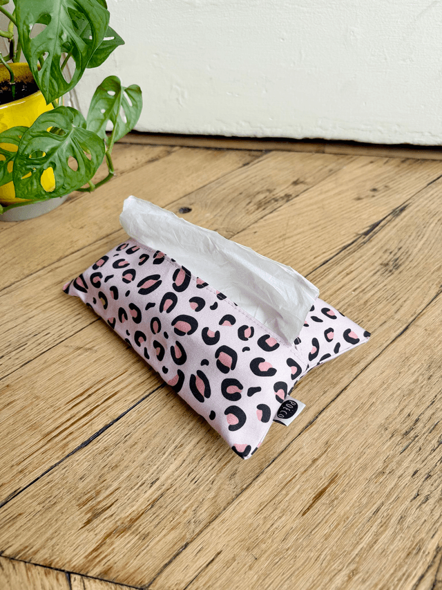 Pochette mouchoirs - LEOPARD ( rose )