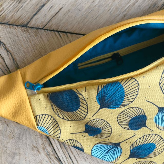 Sac Banane simili cuir - PLUMES - jaune