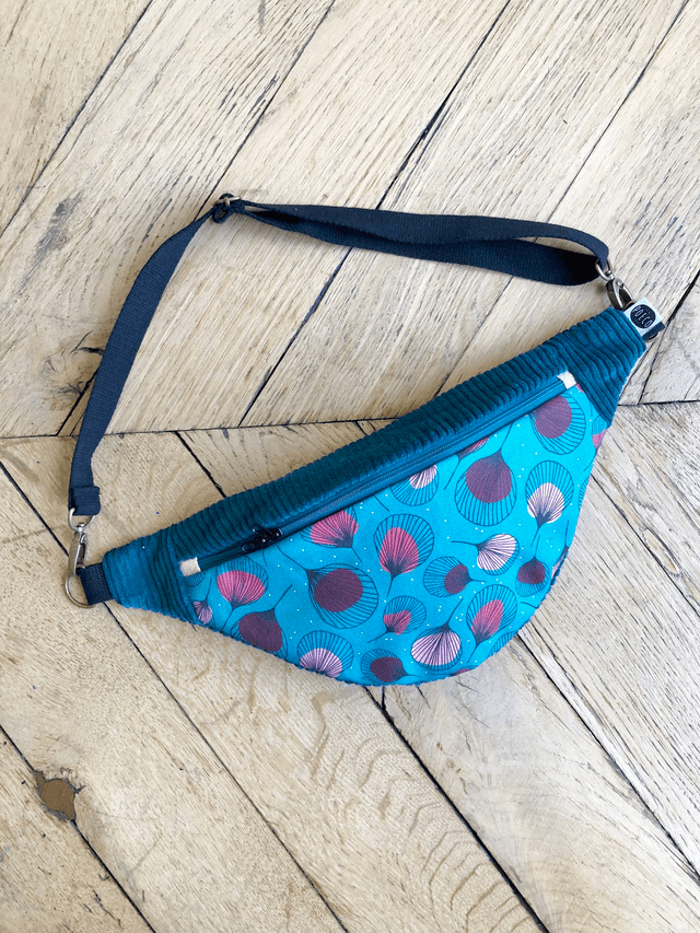 Sac Banane velours côtelé  - PLUMES - vert foncé