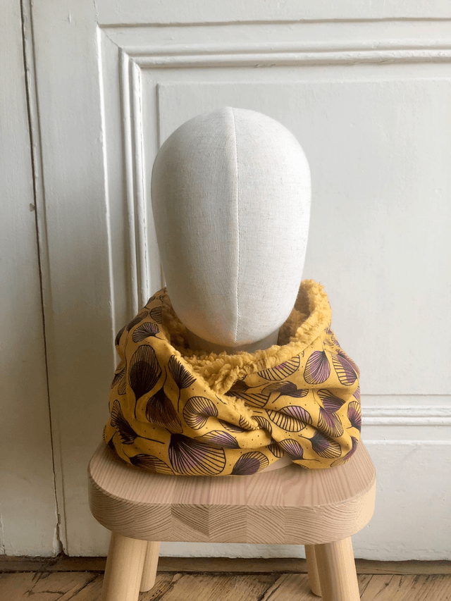 Echarpe double tour Sherpa - PLUMES - jaune