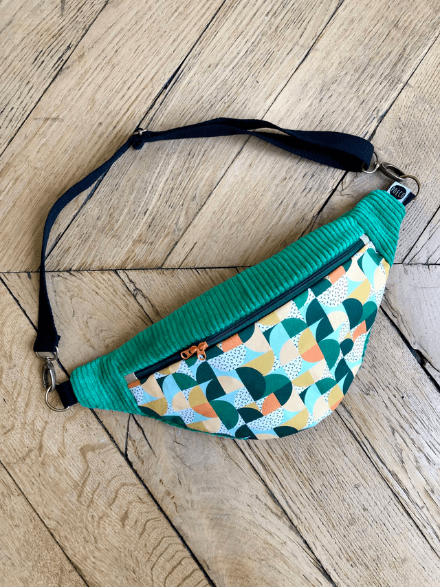 Sac Banane velours côtelé - BAUHAUS - vert