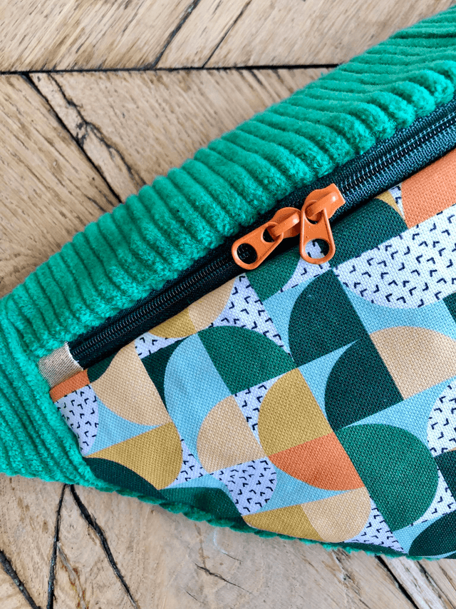 Sac Banane velours côtelé - BAUHAUS - vert