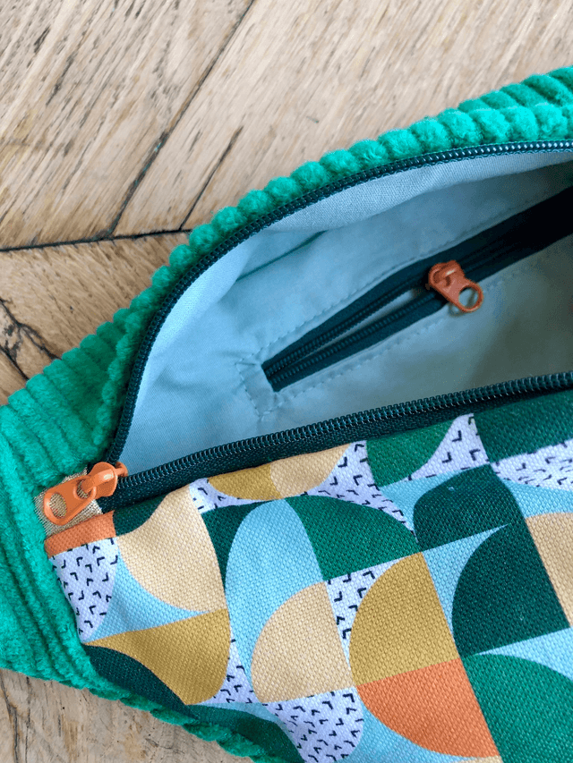 Sac Banane velours côtelé - BAUHAUS - vert