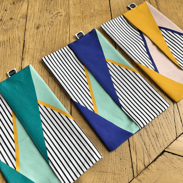 Pochette mouchoirs - BAUHAUS ( bleu - vert - rose)