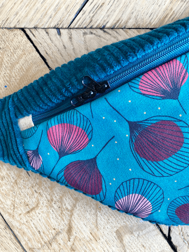 Sac Banane velours côtelé  - PLUMES - vert foncé