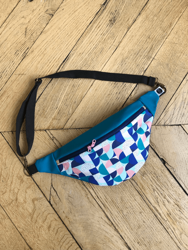 Sac Banane simili cuir - BAUHAUS -  bleu pétrole