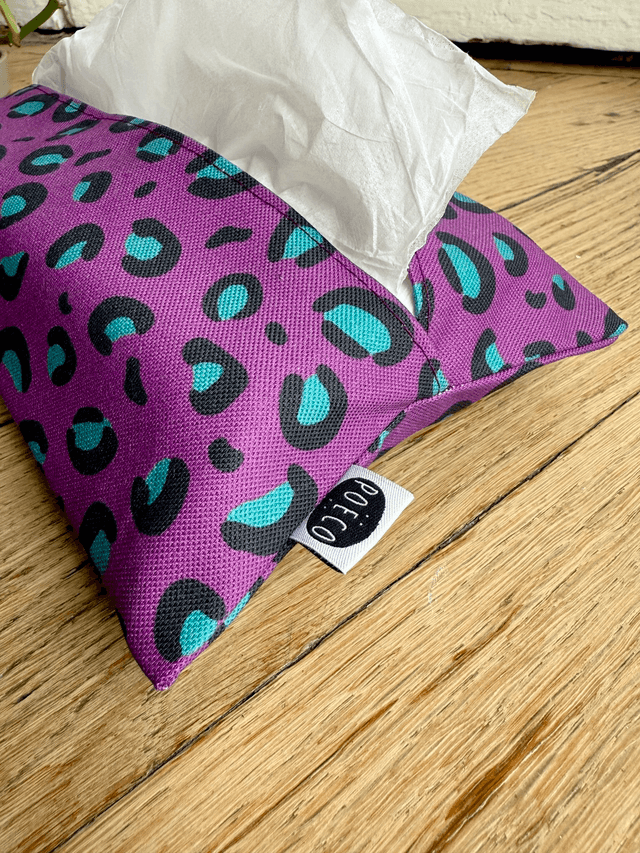 Pochette mouchoirs - LEOPARD ( pune - turquoise)