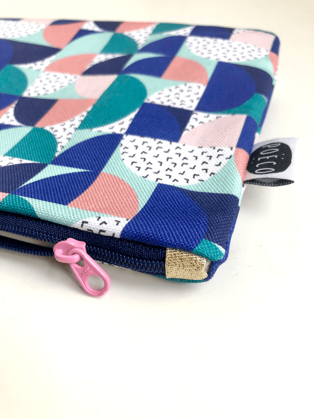 Trousse porte-monnaie - BAUHAUS ( bleu - vert - rose)