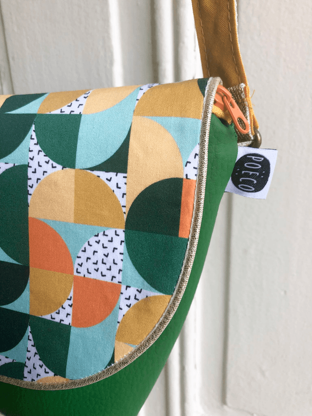 Sac Bandoulière - BAUHAUS vert et intérieur vert clair