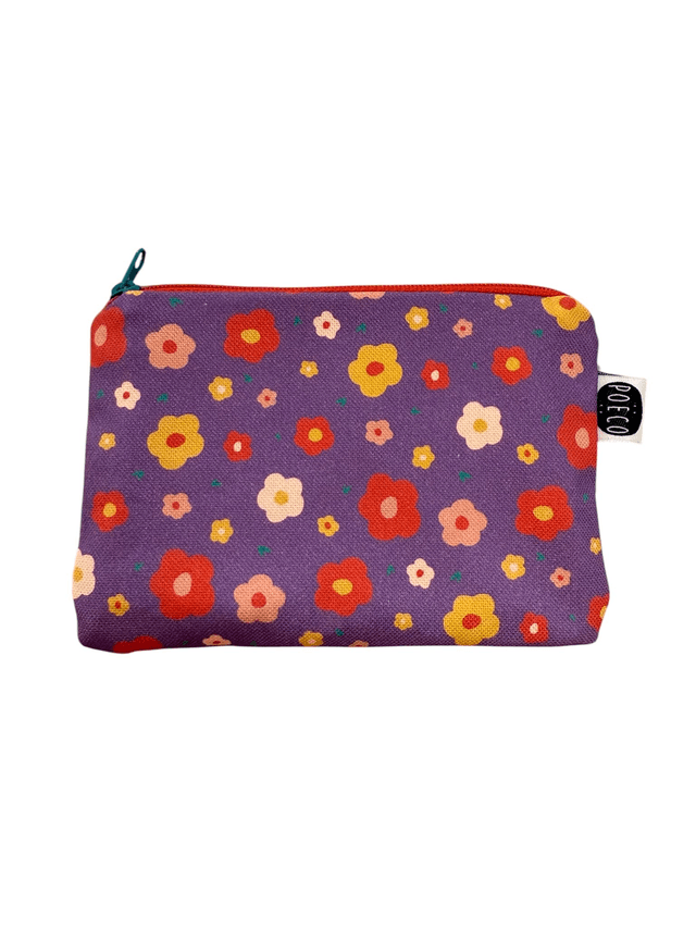 Trousse porte-monnaie - FLEURS violet