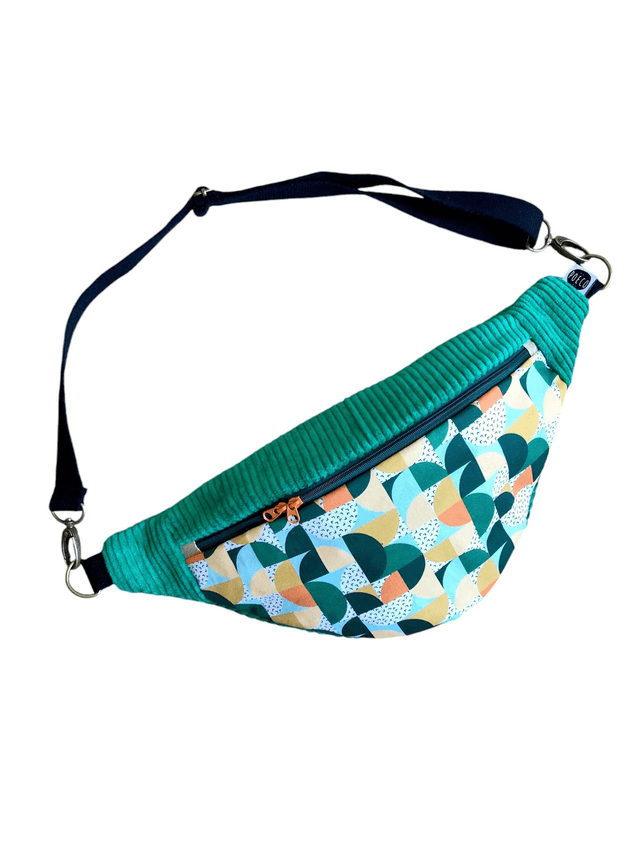 Sac Banane velours côtelé - BAUHAUS - vert