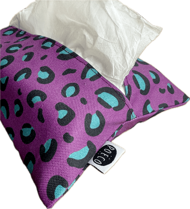 Pochette mouchoirs - LEOPARD ( pune - turquoise)