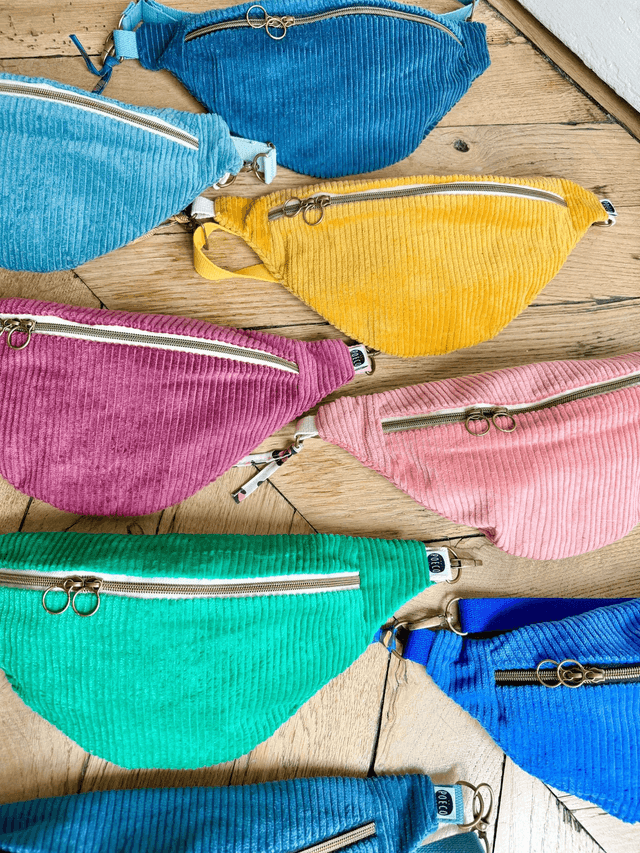 Sac Banane Uni velours côtelé JAUNE
