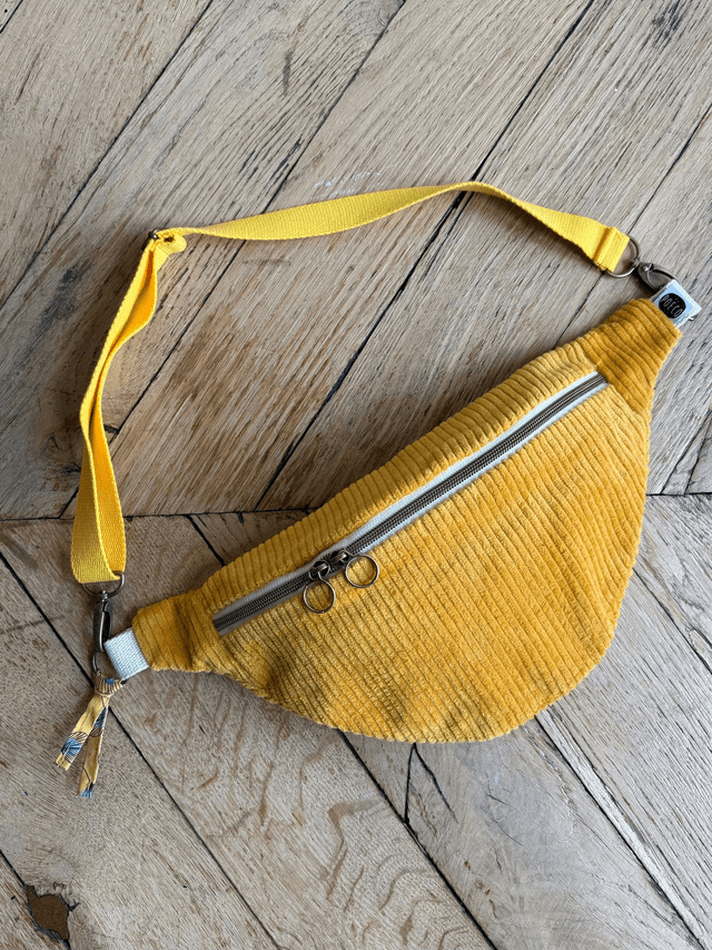 Sac Banane Uni velours côtelé JAUNE