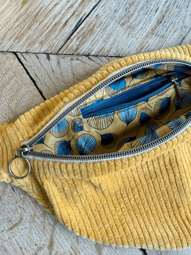 Sac Banane Uni velours côtelé JAUNE