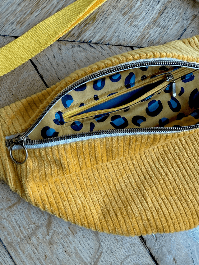 Sac Banane Uni velours côtelé JAUNE